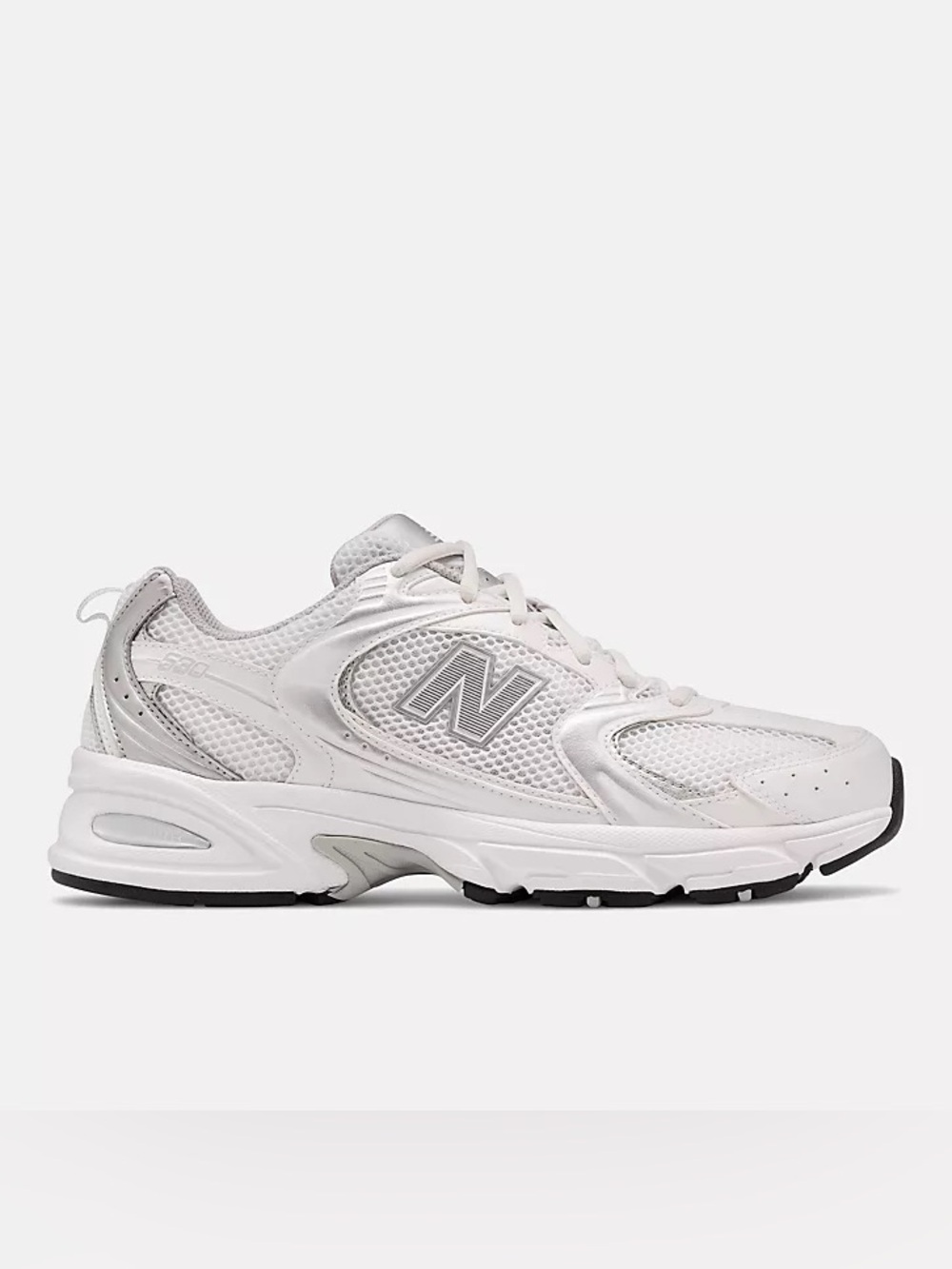 New Balance 530 - White with Silver Metallic